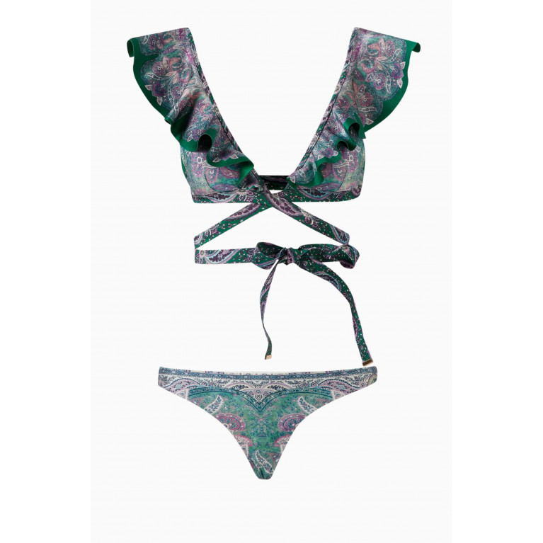 Zimmermann - Anneke Wrap Ruffled Bikini Set