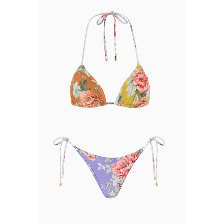 Zimmermann - Pattie Spliced Mini Tri Bikini Set in Lycra®