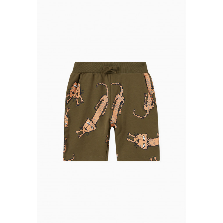 Name It - Jean Animal Long Sweat Shorts in Unbrushed Fleece Green