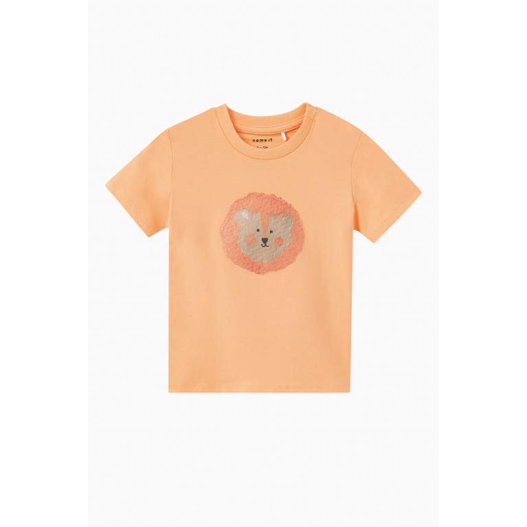 Name It - Wildlife T-shirt in Organic Cotton Jersey Orange