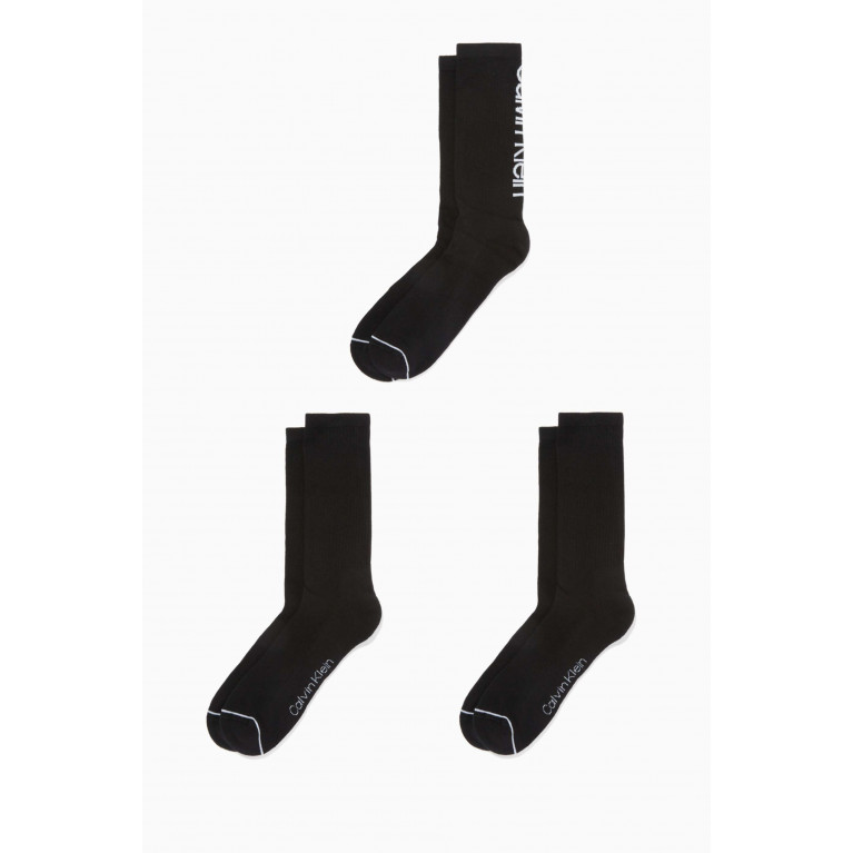 Calvin Klein - Crew Socks, Set of 3 Black