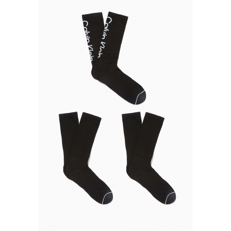 Calvin Klein - Crew Socks, Set of 3 Black