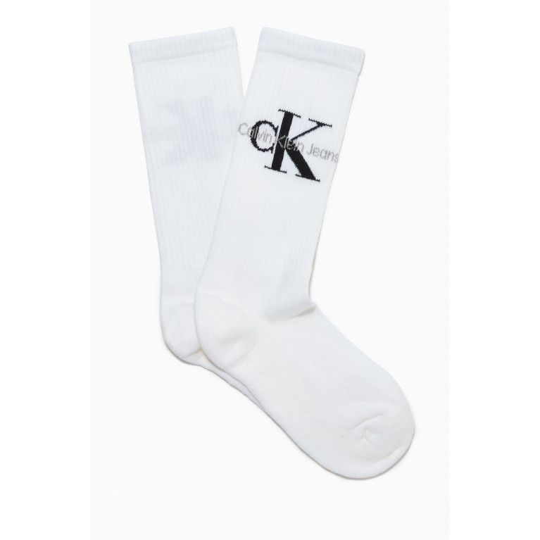 Calvin Klein - Logo Crew Socks White