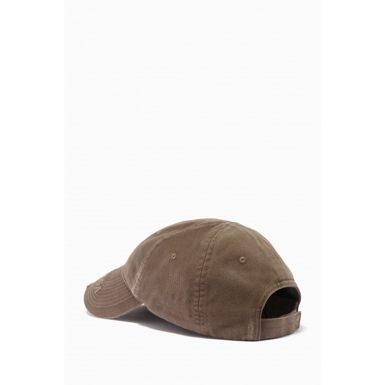 Balenciaga - Logo Embroidered Destroyed Baseball Hat in Cotton