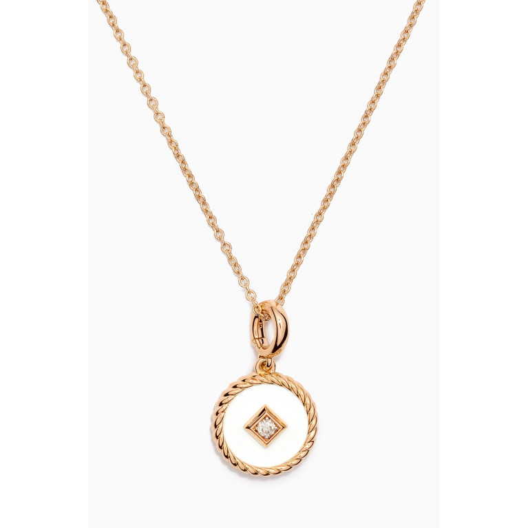 David Yurman - Elements® Enamel & Diamond Necklace in 18kt Yellow Gold White