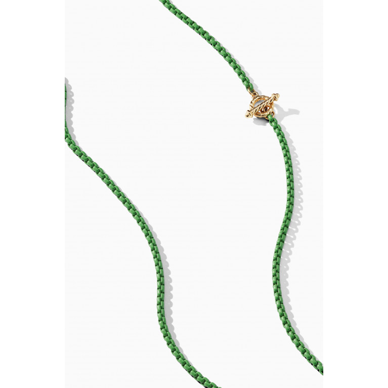 David Yurman - Bel Aire Chain Necklace in Acrylic & 14kt Yellow Gold Green