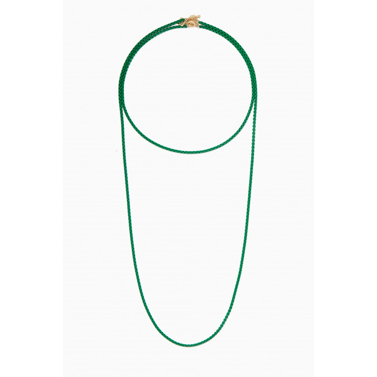 David Yurman - Bel Aire Chain Necklace in Acrylic & 14kt Yellow Gold Green