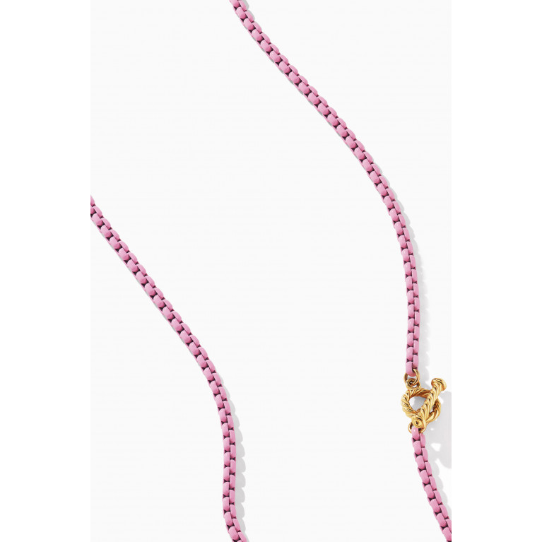 David Yurman - Bel Aire Chain Necklace in Acrylic & 14kt Yellow Gold Pink
