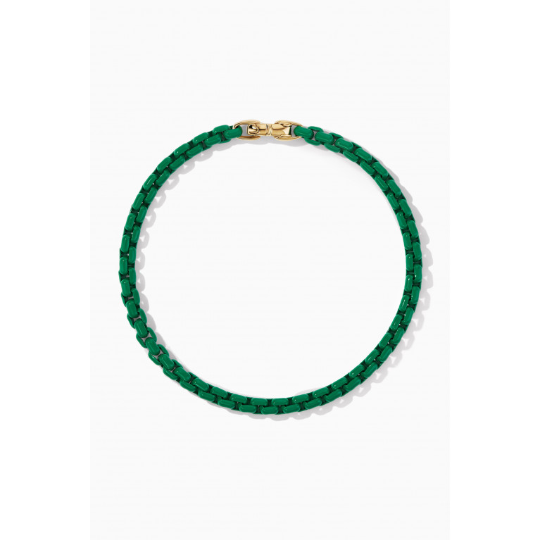 David Yurman - Bel Aire Chain Bracelet in Acrylic & 14kt Yellow Gold Green