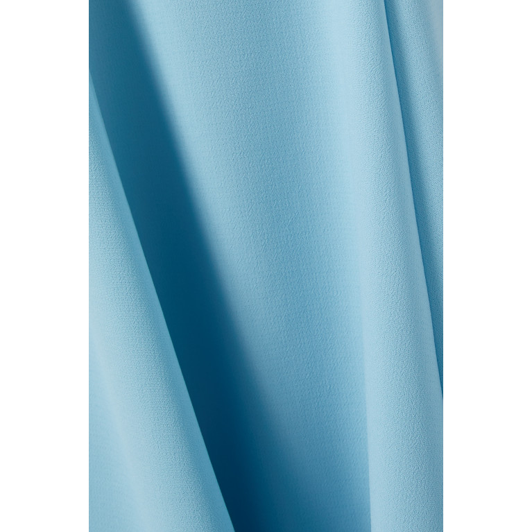 Nicole Bakti - Asymmetric Gown in Pebbled Crepe Blue