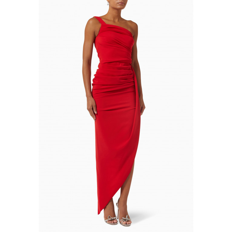 Nicole Bakti - One Shoulder Gown Red