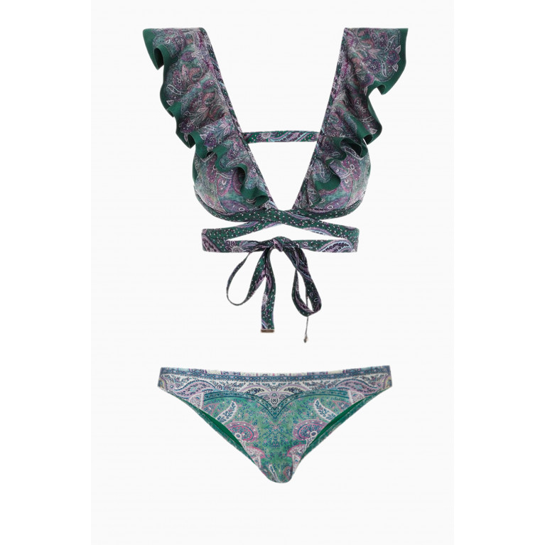 Zimmermann - Anneke Wrap Ruffle Bikini