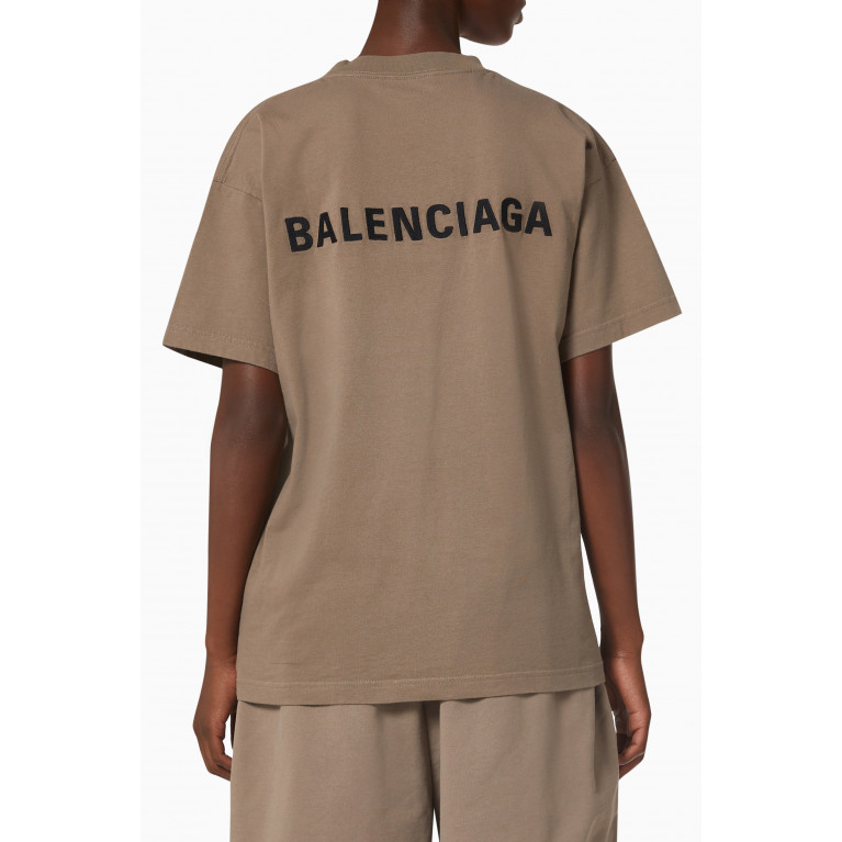 Balenciaga - Logo Medium Fit T-shirt in Vintage Cotton Jersey