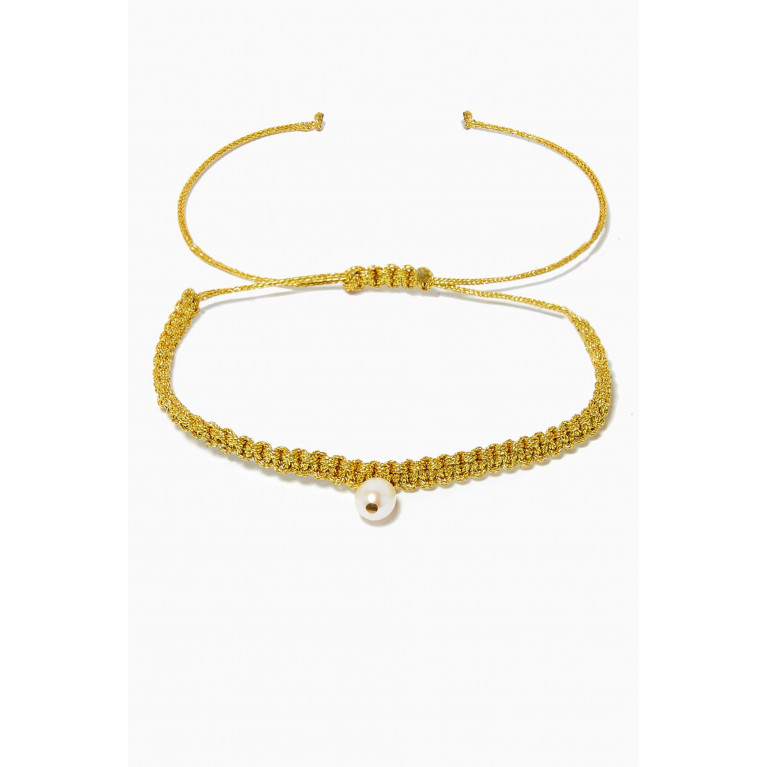 Peracas - Grappa Macrame Bracelet in 24kt Gold Plated Bronze