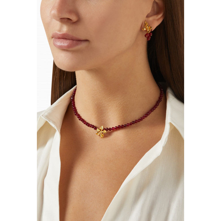 Peracas - Magnolia Choker in 24kt Gold Plated Bronze