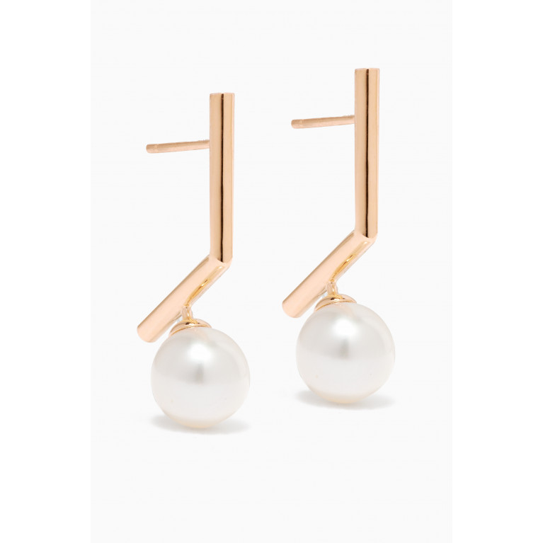 Damas - Kiku Glow Pearl Earrings in 18kt Rose Gold