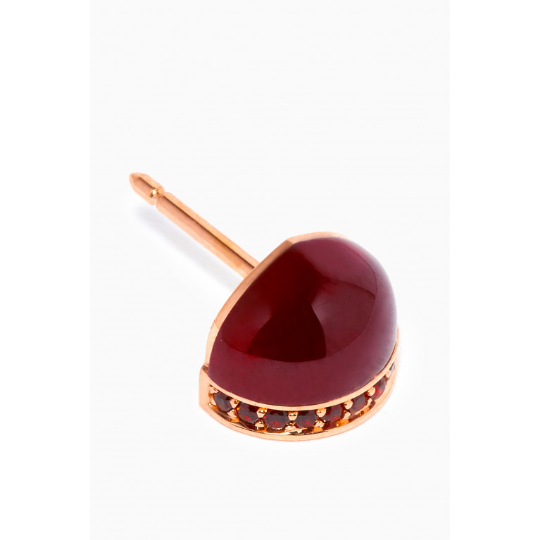 Damas - Dome Noble Garnet Stud Earrings in 18kt Rose Gold