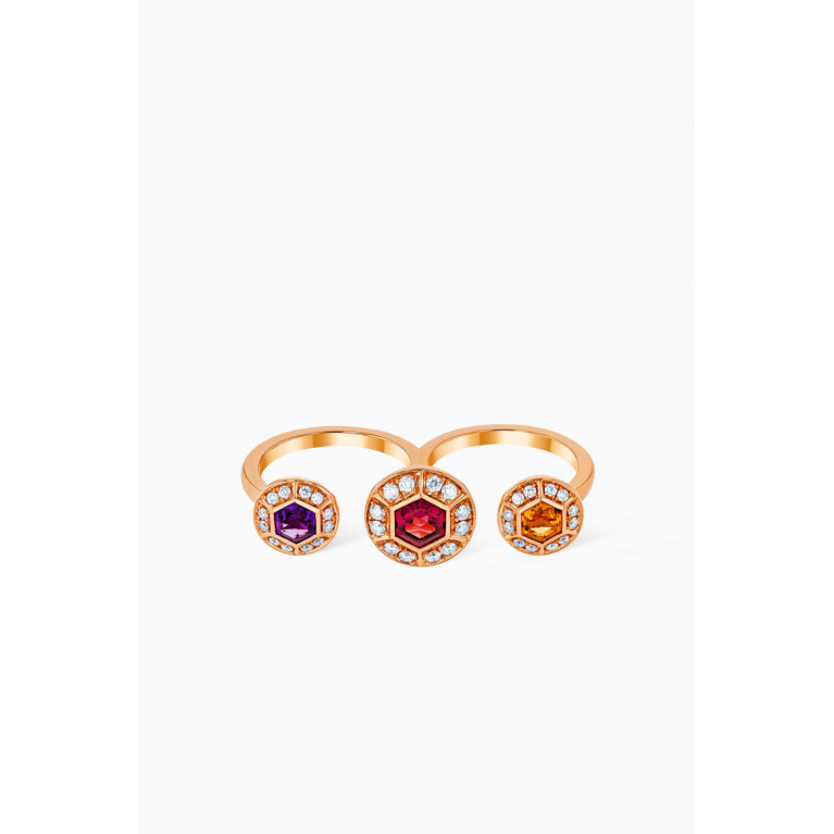 Damas - Kanzi Gemstone & Diamond Ring in 18kt Rose Gold