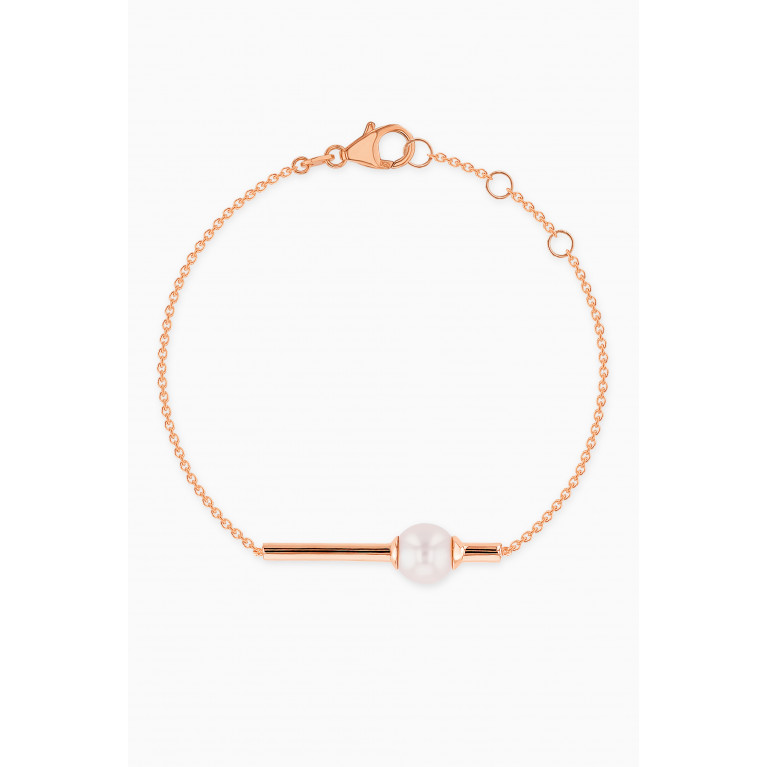 Damas - Kiku Glow Pearl Bar Bracelet in 18kt Rose Gold