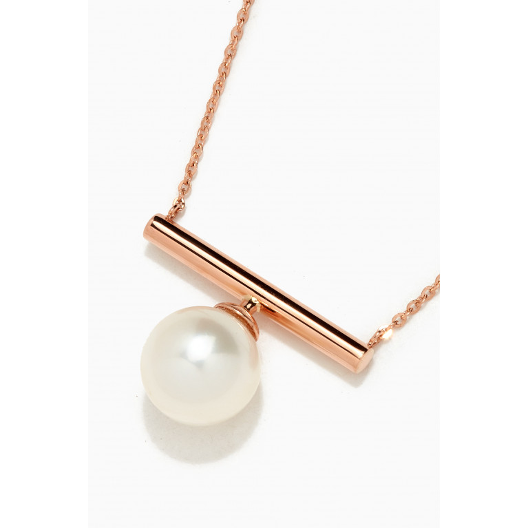 Damas - Kiku Glow Freshwater Pearl Necklace in 18kt Rose Gold