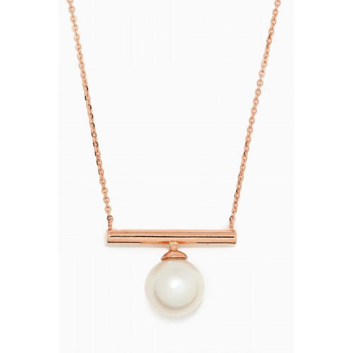 Damas - Kiku Glow Freshwater Pearl Necklace in 18kt Rose Gold