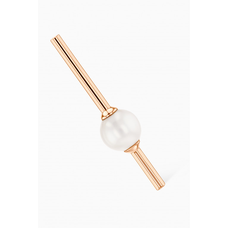 Damas - Kiku Glow Pearl Drop Earrings in 18kt Rose Gold