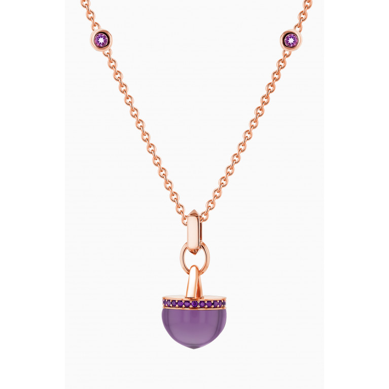 Damas - Dome Noble Amethyst Necklace in 18kt Rose Gold