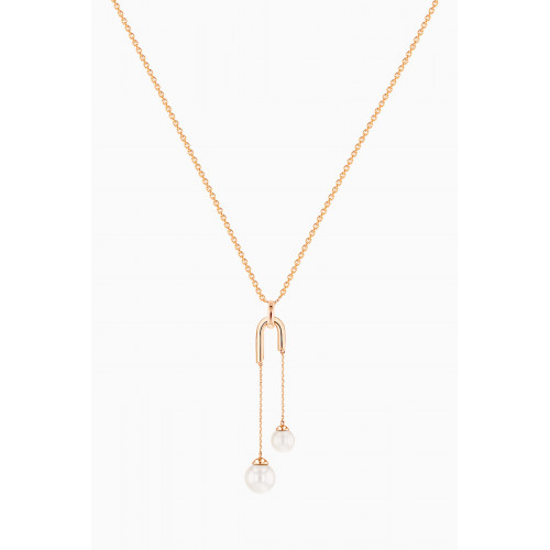 Damas - Kiku Glow Pearl Necklace in 18kt Rose Gold