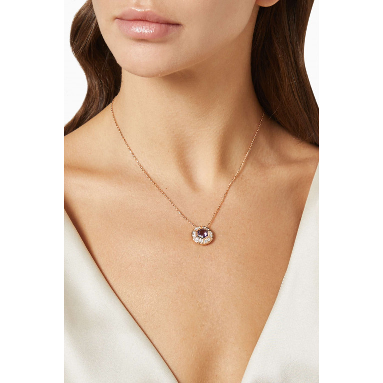 Damas - Kanzi Amethyst & Diamond Necklace in 18kt Rose Gold