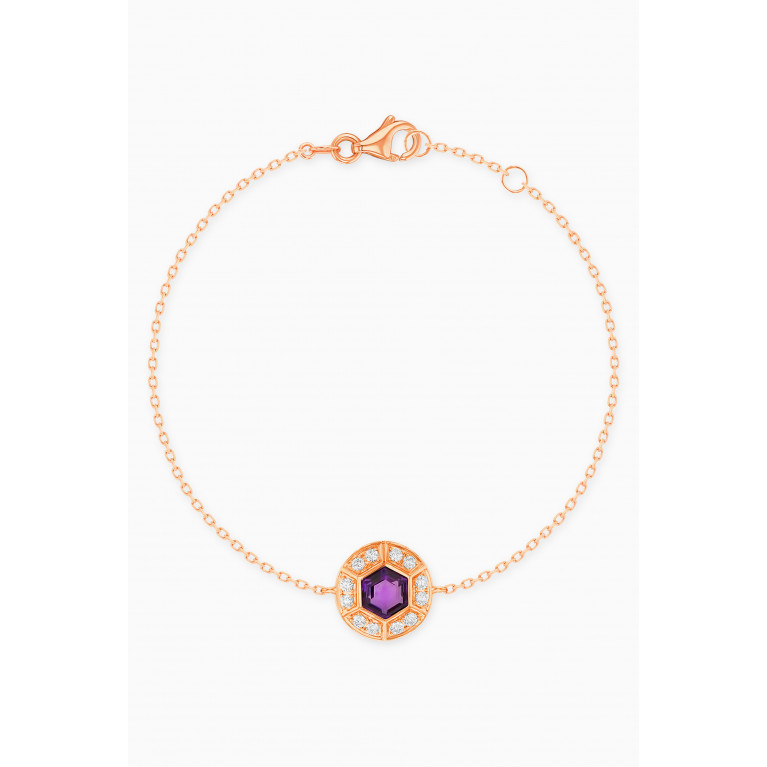 Damas - Kanzi Amethyst & Diamond Bracelet in 18kt Rose Gold