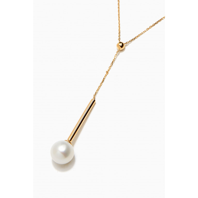 Damas - Kiku Glow Pearl Drop Necklace in 18kt Rose Gold