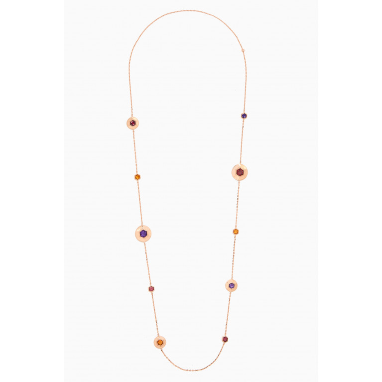 Damas - Kanzi Multi Gemstone Necklace in 18kt Rose Gold