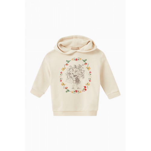 Gucci - Floral Fairy Print Hooded Sweatshirt in Cotton