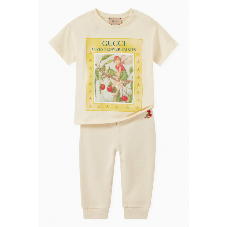 Gucci - Floral Fairy Print T-shirt in Cotton Jersey
