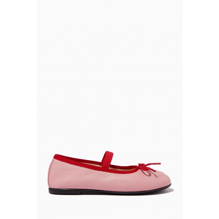 Gucci - Double G Ballet Flats in Leather Pink