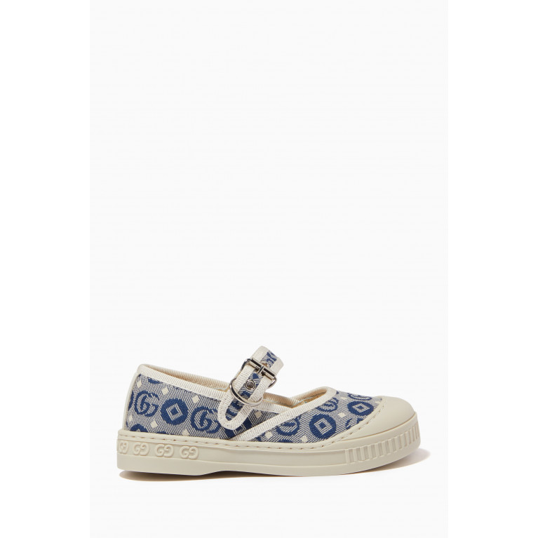 Gucci - Toddler Double G Ballet Flats in Cotton Fabric