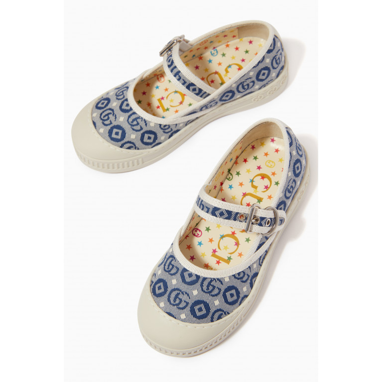 Gucci - Toddler Double G Ballet Flats in Cotton Fabric