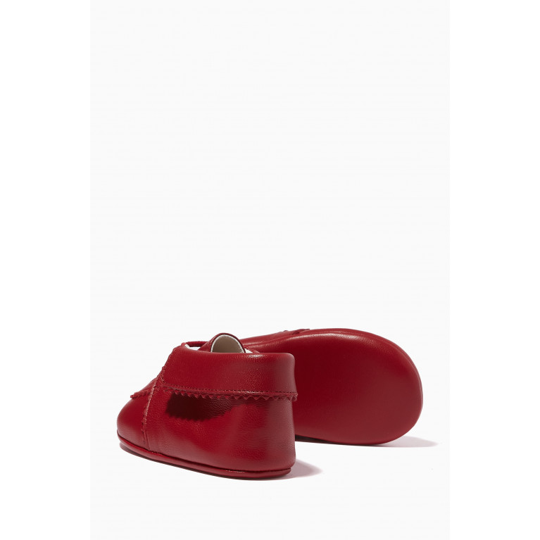 Gucci - Baby Moccasin with Double G in Leather Red