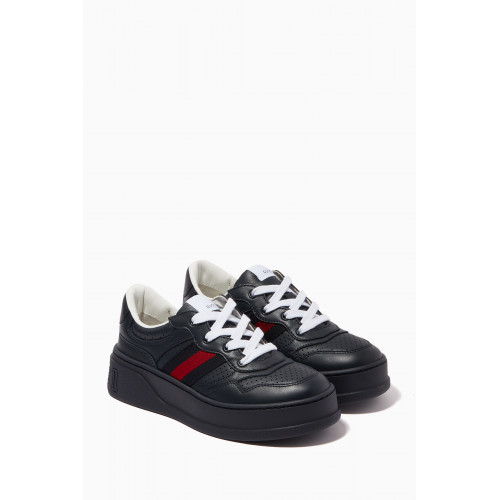 Gucci - Chunky Web Sneakers in Leather Blue