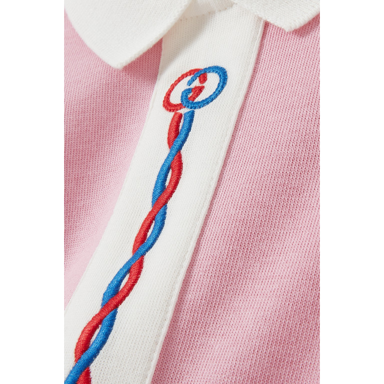 Gucci - Logo Romper Set in Cotton Pink