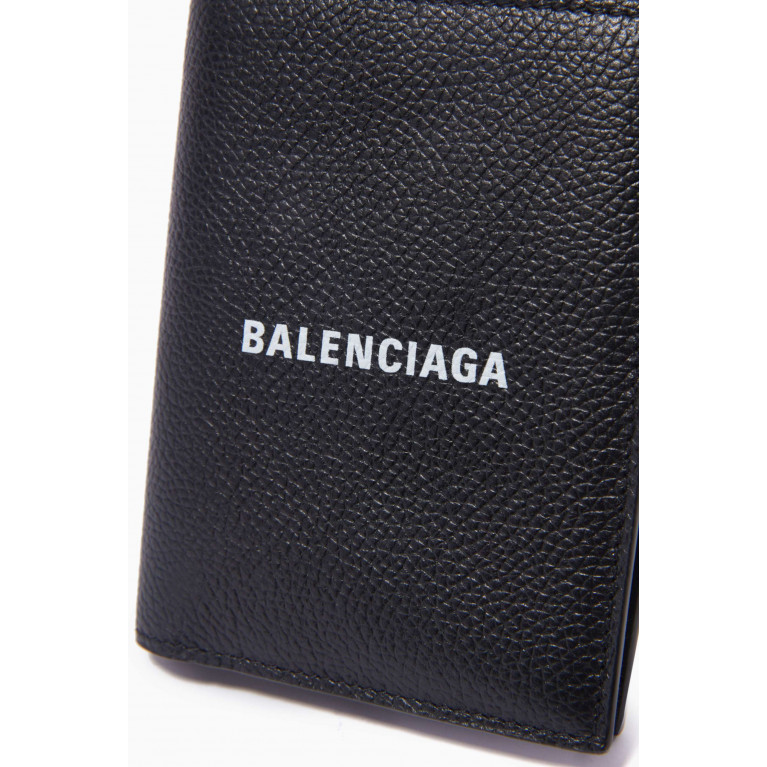 Balenciaga - Cash Vertical Bi-fold Wallet in Grained Calfskin