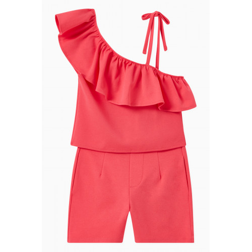 Habitual - Ruffled Tank Top & Shorts Set Pink