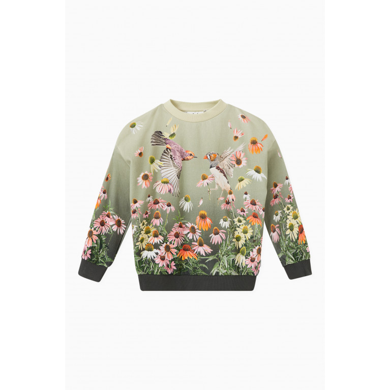 Molo - Mika Printed Sweatshirt in Organic Cotton Green