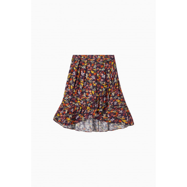 Molo - Leaf Print Skirt in Viscose