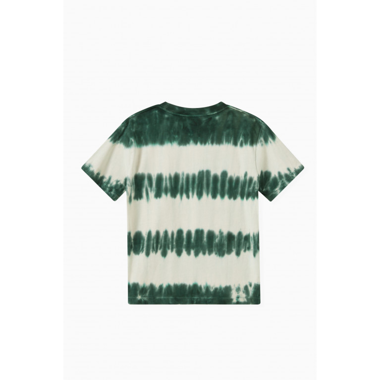 Molo - Tie-dye Print T-shirt in Organic Cotton Green