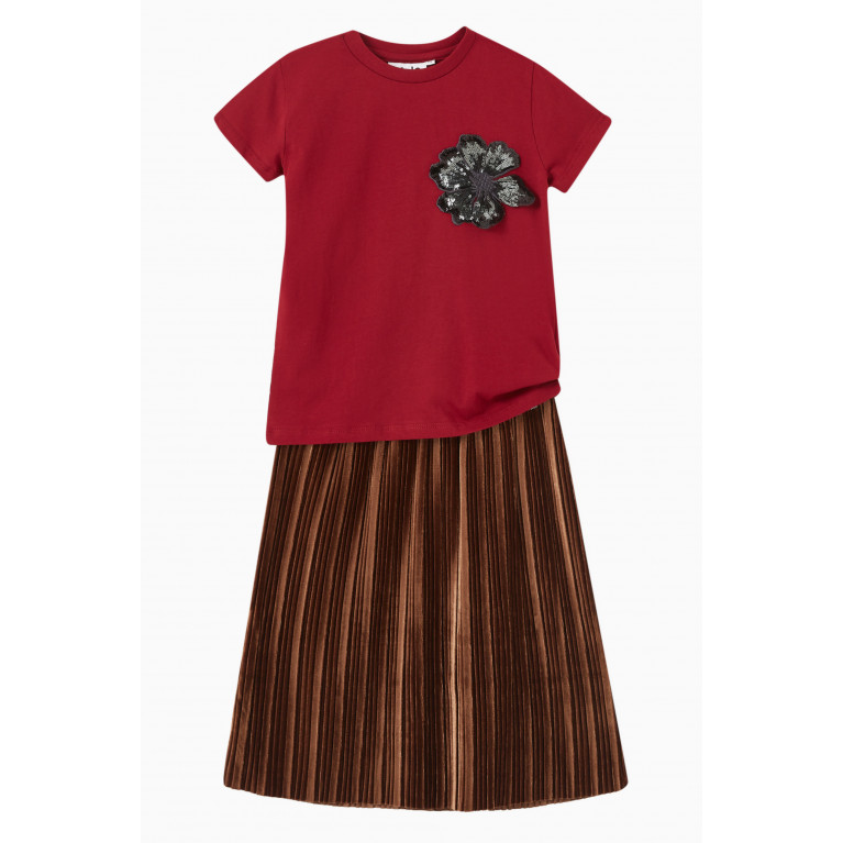 Molo - Becky Pleated Midi Skirt Brown