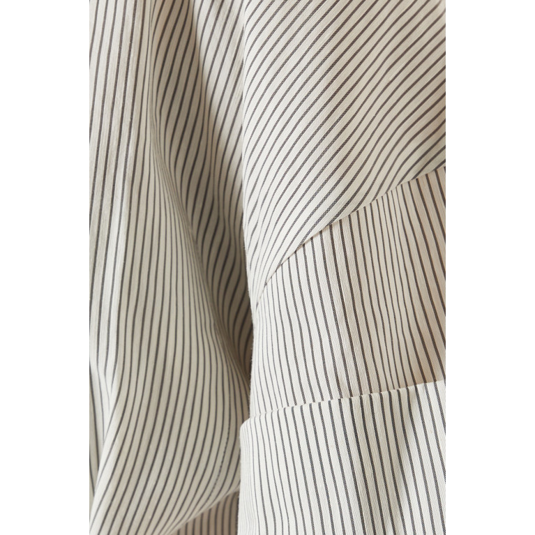 Vince - Stripe Cuffed Short Sleeve Blouse