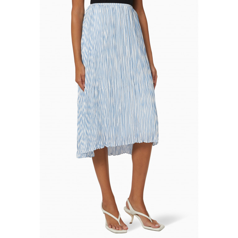 Vince - Stripe Tiered Skirt in Crushed Crepe