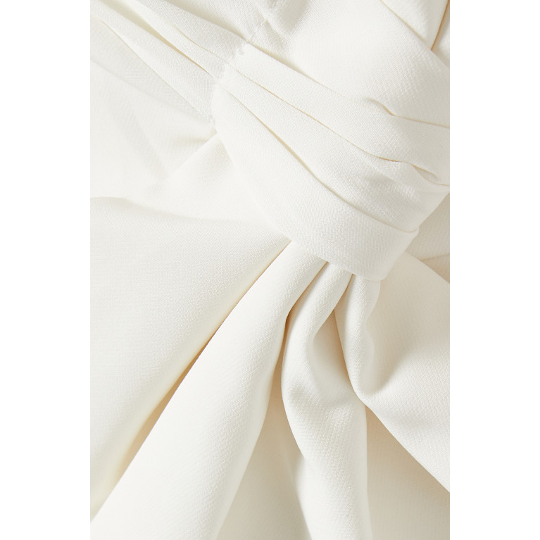 Elle Zeitoune - Stella Strapless Midi Dress in Jacquard White