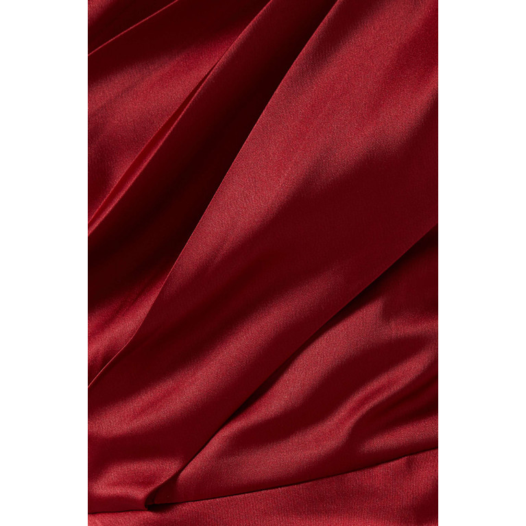 Elle Zeitoune - Wenona One-shoulder Gown in Satin Red